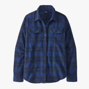 Fjord Patagonia Women's Mid-Weight Organic Cotton Flannel Long Sleeve Shirt , Vista color: New Navy