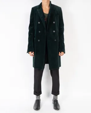 FW15 Bottle Green Runway Corduroy Coat