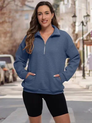 MATHCAT Womens Oversized Sweatshirts Half Zip Pullover Loose Fashion Clothes Outfits