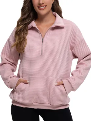MATHCAT Womens Oversized Sweatshirts Half Zip Pullover Loose Outfits Wholesale