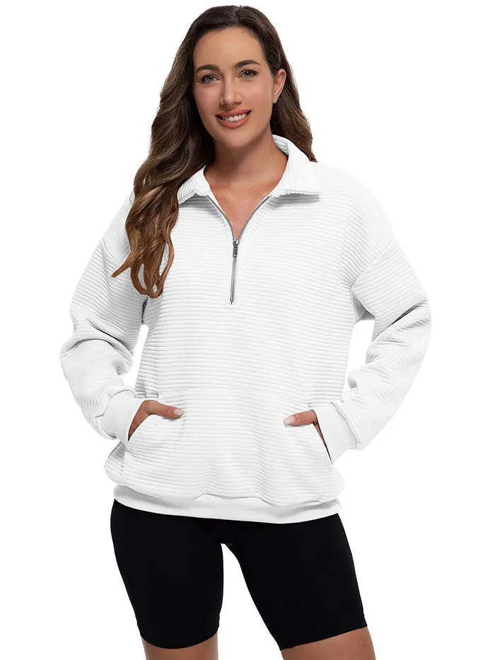MATHCAT Womens Oversized Sweatshirts Half Zip Pullover Loose Outfits Wholesale