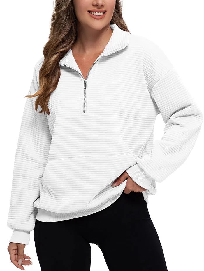 MATHCAT Womens Oversized Sweatshirts Half Zip Pullover Loose Outfits Wholesale