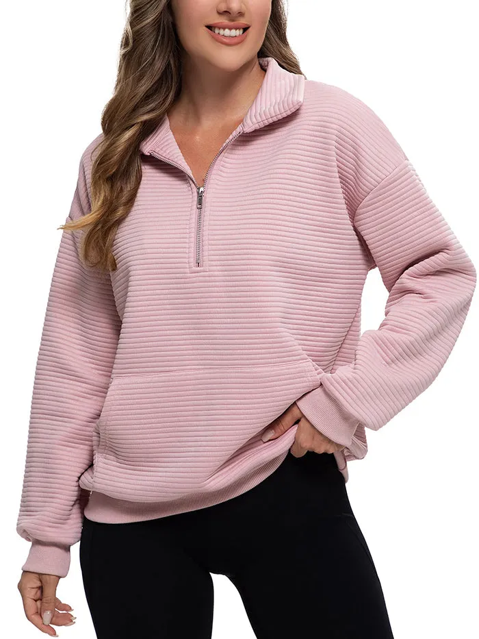 MATHCAT Womens Oversized Sweatshirts Half Zip Pullover Loose Outfits Wholesale