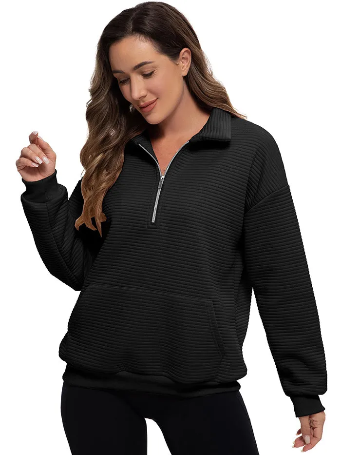 MATHCAT Womens Oversized Sweatshirts Half Zip Pullover Loose Outfits Wholesale