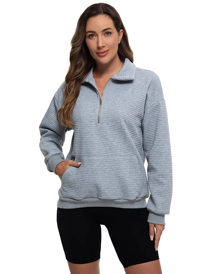 MATHCAT Womens Oversized Sweatshirts Half Zip Pullover Loose Outfits Wholesale
