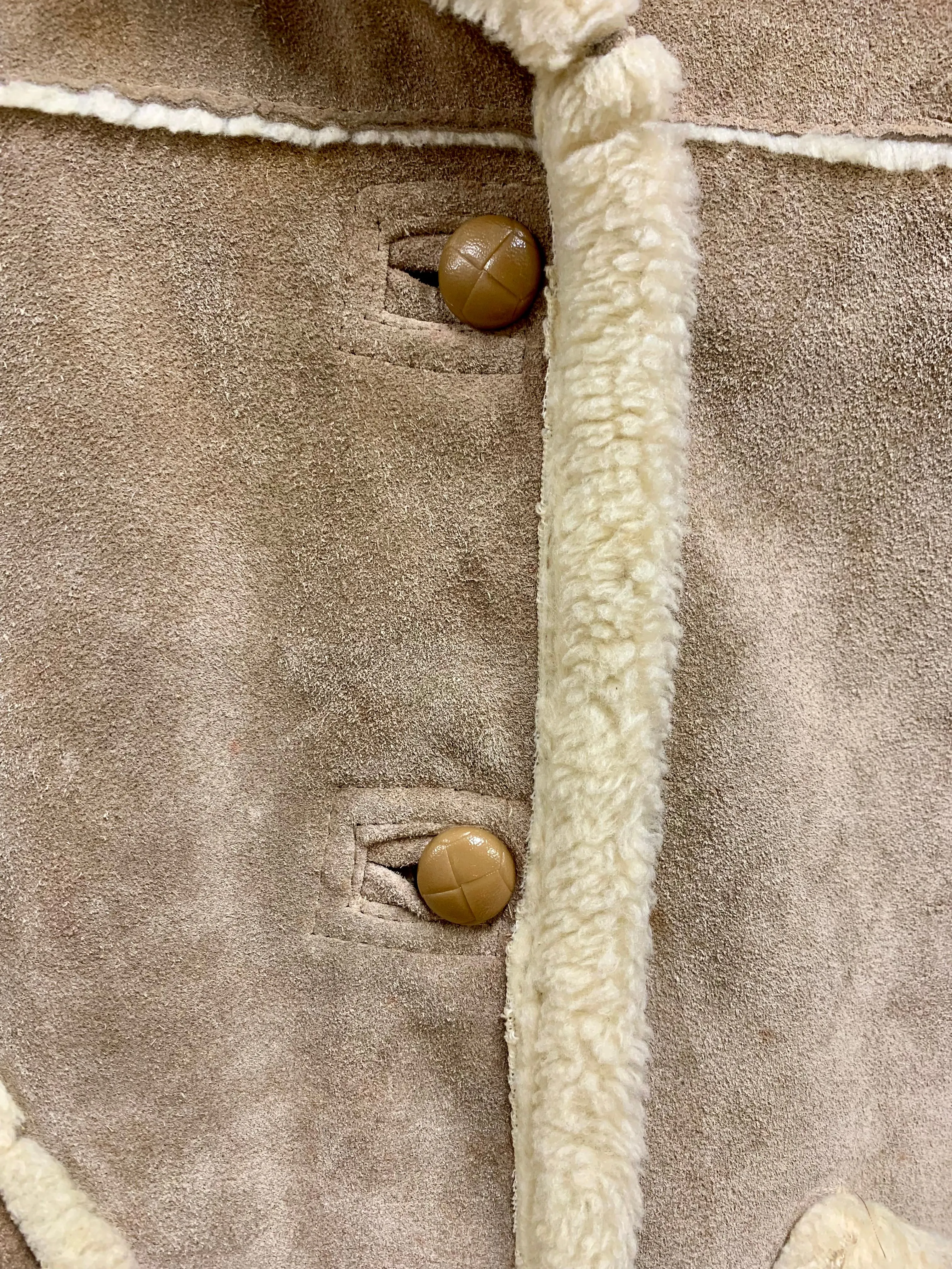 Oaklands Size 12 Beige and Cream Sheepskin Coat