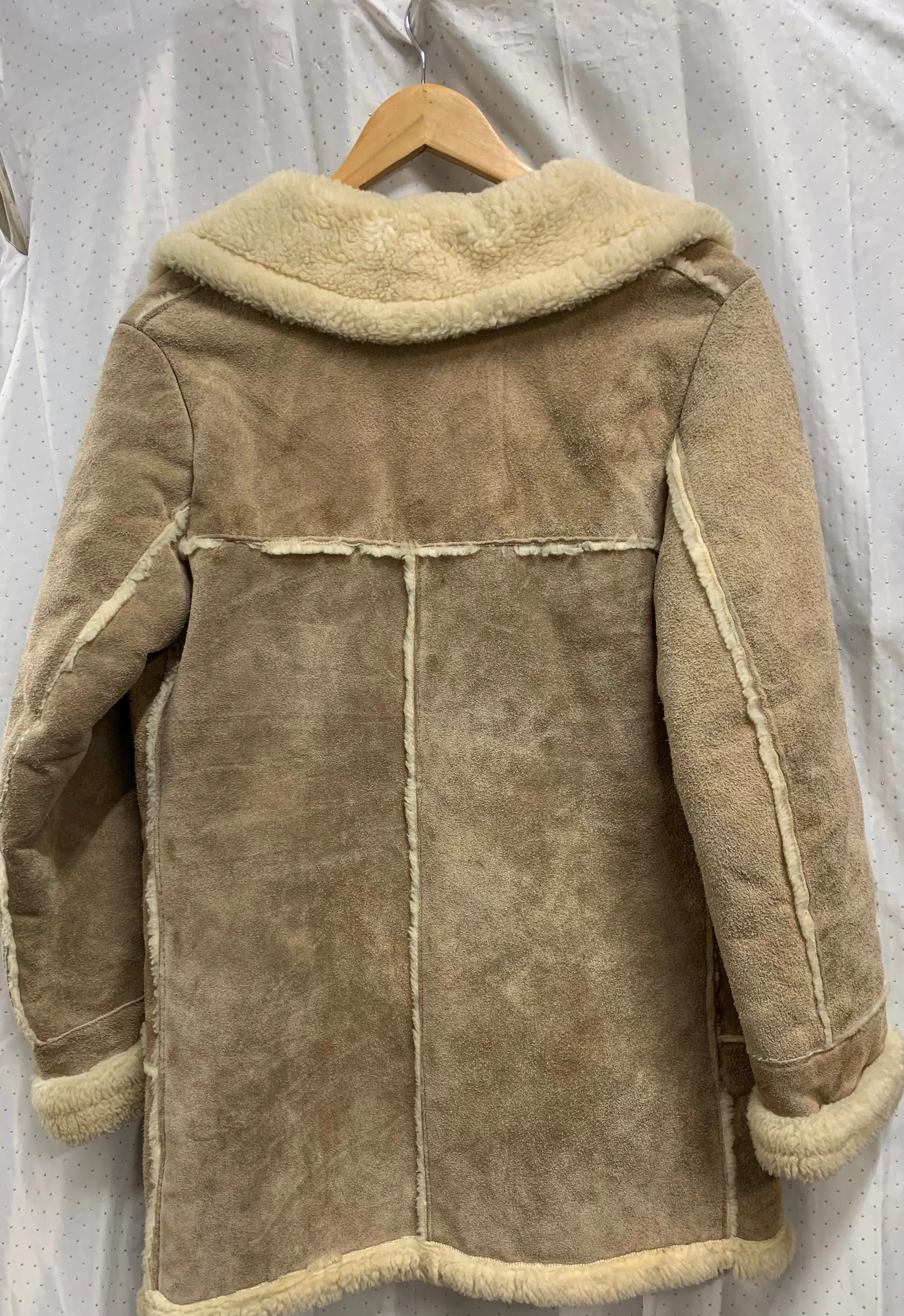 Oaklands Size 12 Beige and Cream Sheepskin Coat