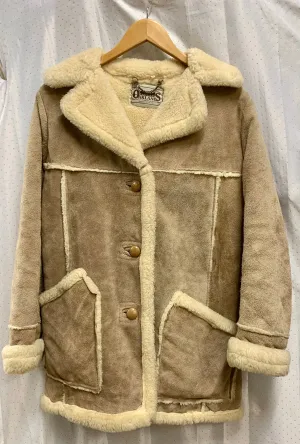 Oaklands Size 12 Beige and Cream Sheepskin Coat