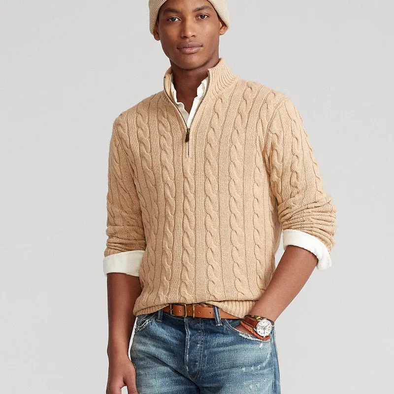 Riverside Coast Zipper Knit 100% Cotton Mens Sweater