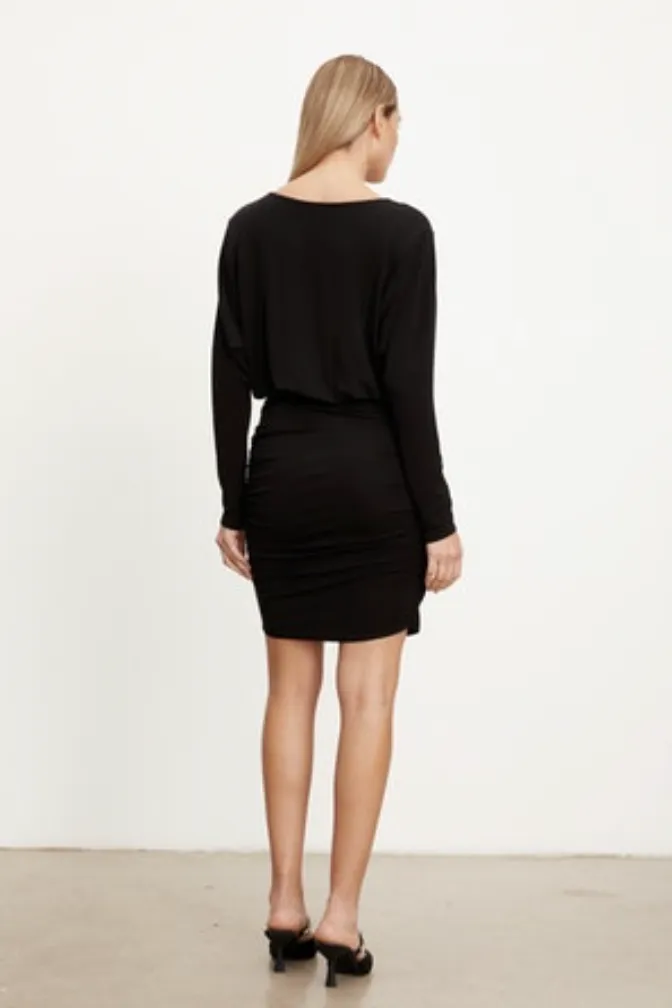 Velvet by Graham & Spencer Addy 06 Matte Jersey Dress | Black | Clearance Final Sale